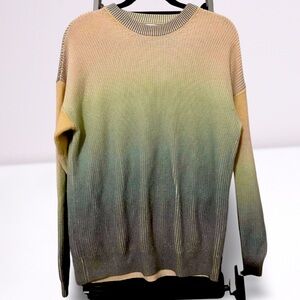 Zara Sweater Mens Textured Cotton Blend Knit Ombre Multicolor Sweater